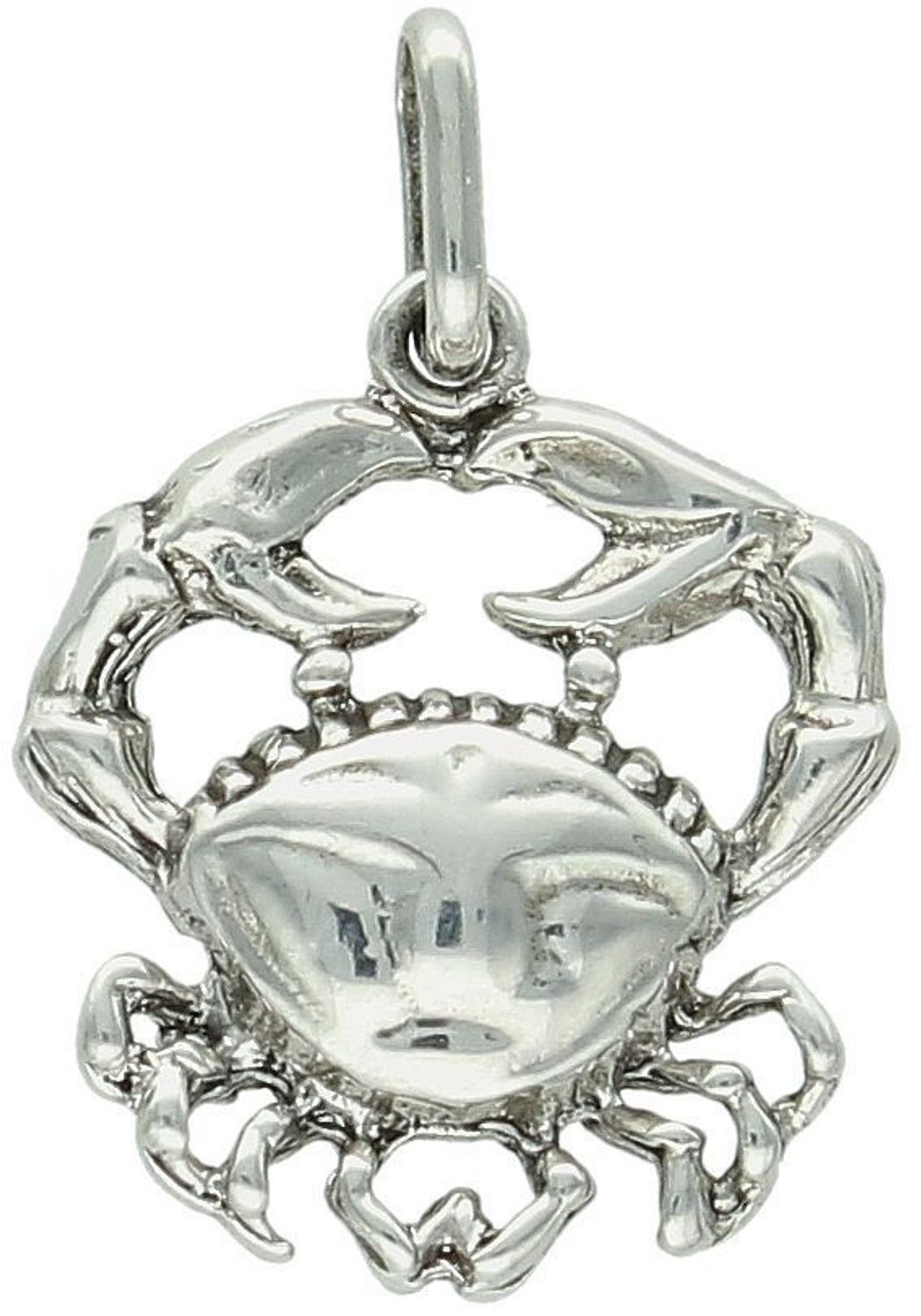 Srebrna zawieszka próba 925 w kształcie znaku zodiaku Rak, wymiary 2,2 cm x 1,6 cm, waga 1,35 g. Subtelna biżuteria z symboliką zodiaku.1.jpg